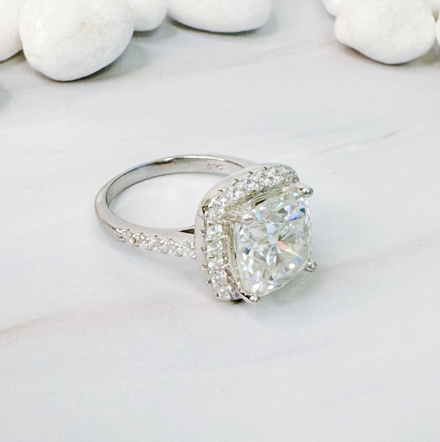 5 Carat Cushion Cut Moissanite Ring (FREE PROMO) - 10 Left